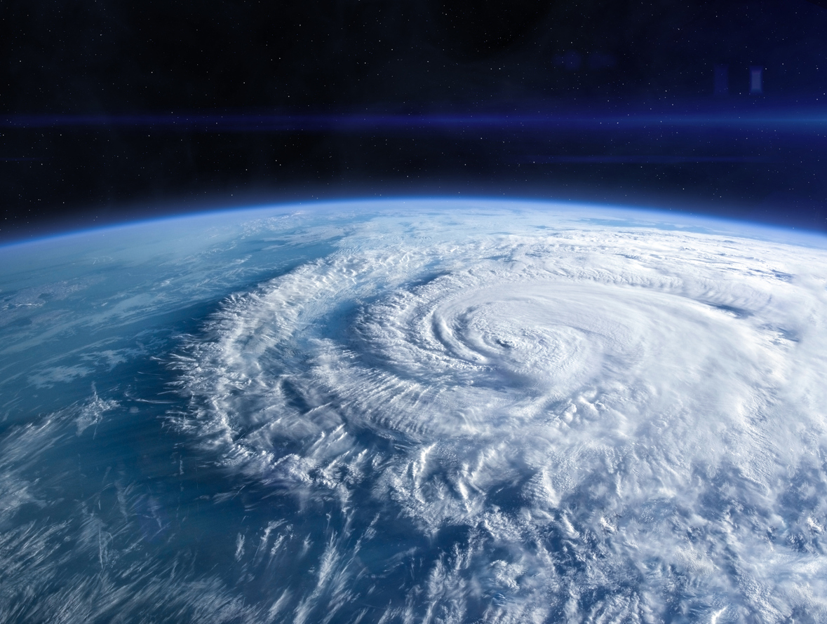 Planet Earth in the space. hurricane satellite image